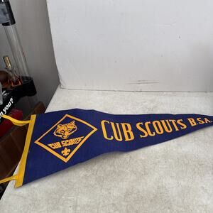 Vintage Cub Boy Scouts Full Size 30" Pennant BANNER Flag BSA